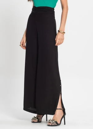 Endless - Calça Feminina Pantalona em Viscose Preto - ENDLESS