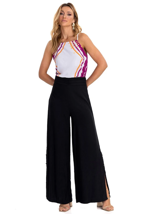 Endless - Calça Feminina Pantalona em Viscose Preto 3