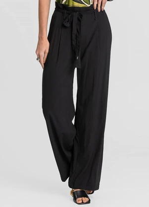 Dianna - Calça Feminina Pantalona em Viscose Preto - DIANNA