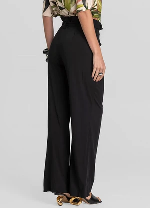 Dianna - Calça Feminina Pantalona em Viscose Preto - DIANNA