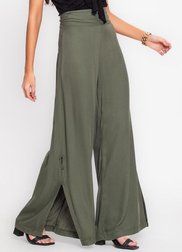 Endless - Calça Feminina Pantalona em Viscose Verde