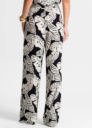 Endless - Calça Feminina Pantalona Estampada Preto - ENDLESS