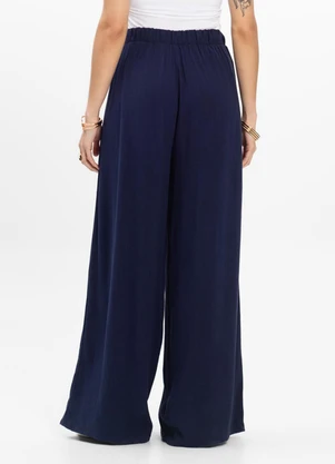 Select - Calça Feminina Pantalona Lisa Azul - SELECT