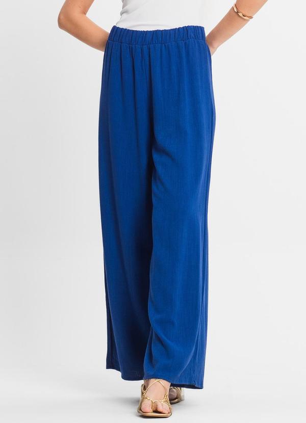 Select - Calça Feminina Pantalona Lisa Azul