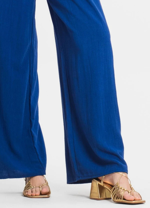 Select - Calça Feminina Pantalona Lisa Azul 6