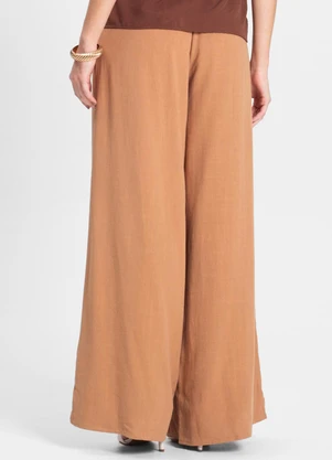 Select - Calça Feminina Pantalona Lisa Marrom - SELECT