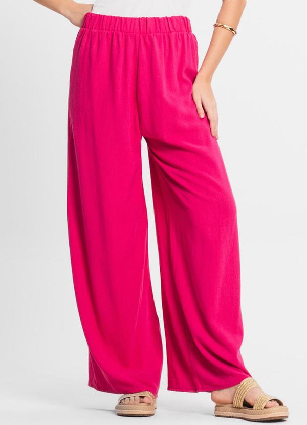 Select - Calça Feminina Pantalona Lisa Rosa