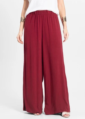 Select - Calça Feminina Pantalona Lisa Vermelho - SELECT