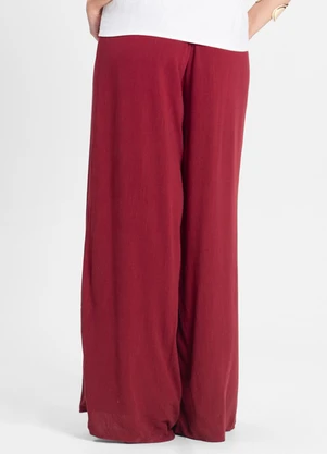 Select - Calça Feminina Pantalona Lisa Vermelho - SELECT
