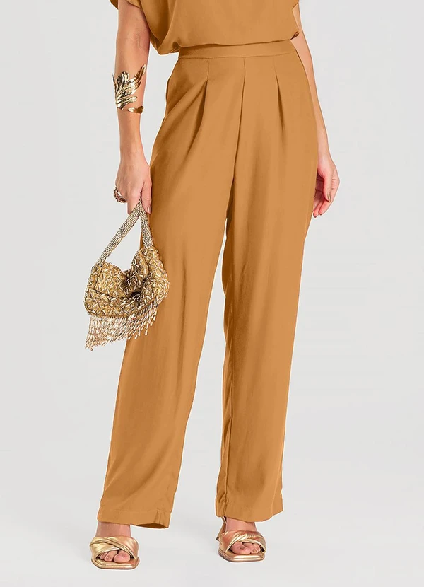 Dianna - Calça Feminina Pantalona Marrom