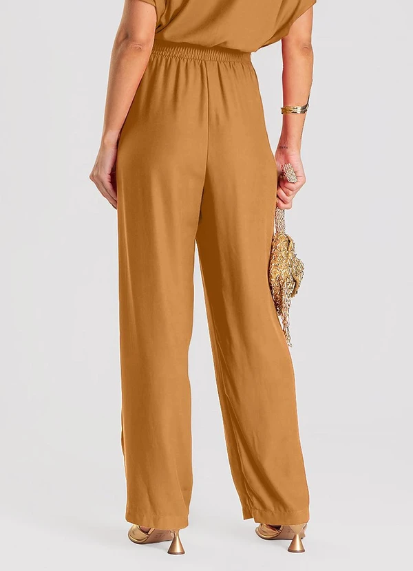 Dianna - Calça Feminina Pantalona Marrom 2