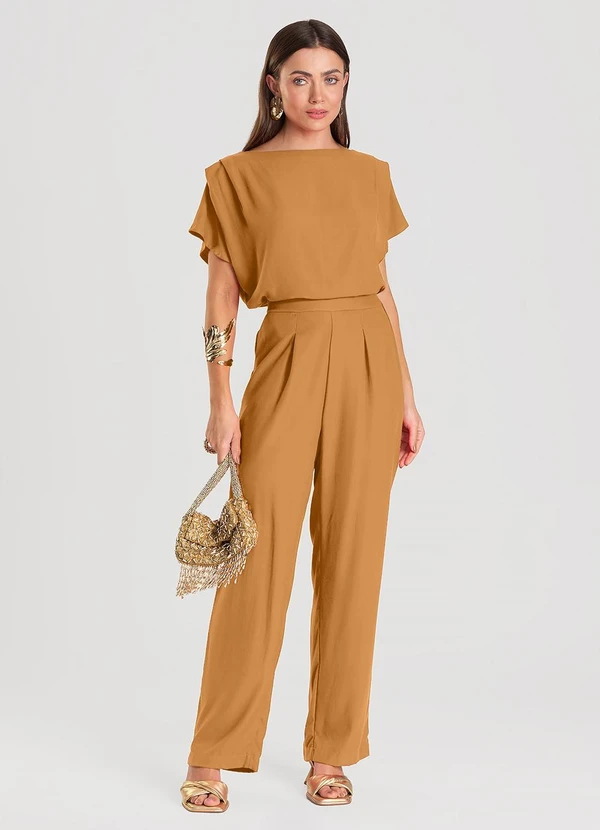 Dianna - Calça Feminina Pantalona Marrom 3