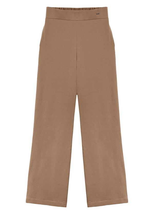 Marialícia - Calça Feminina Pantalona Moletom Marrom 3