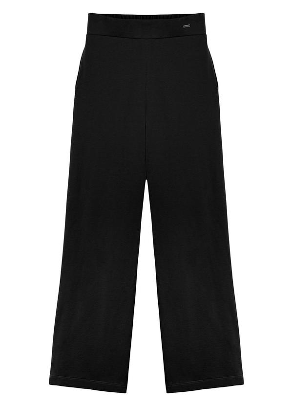 Marialícia - Calça Feminina Pantalona Moletom Preto 1