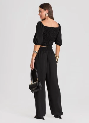 Dianna - Calça Feminina Pantalona Preto - DIANNA