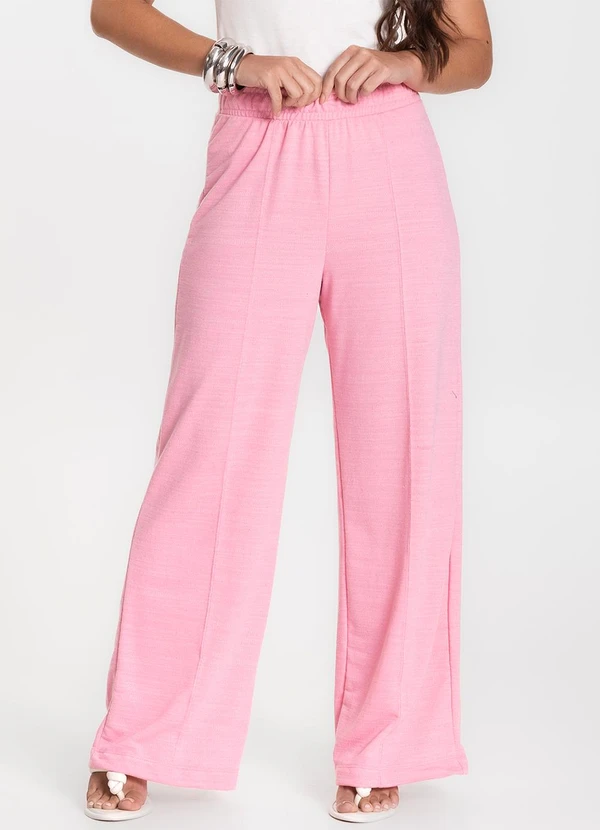 Infinita Cor - Calça Feminina Pantalona Rosa