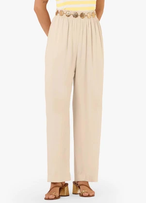 Rovitex - Calça Feminina Pantalona Tecido Viscose Bege - ROVITEX