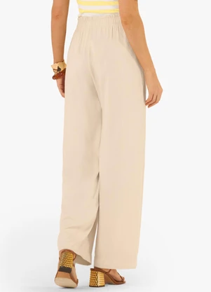 Rovitex - Calça Feminina Pantalona Tecido Viscose Bege - ROVITEX