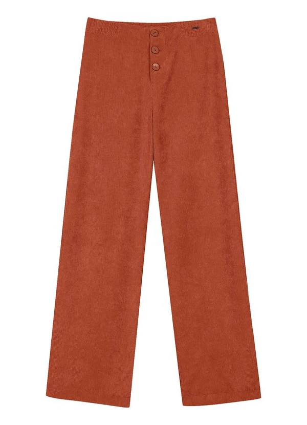 Marialícia - Calça Feminina Pantalona Veludo Marrom 3