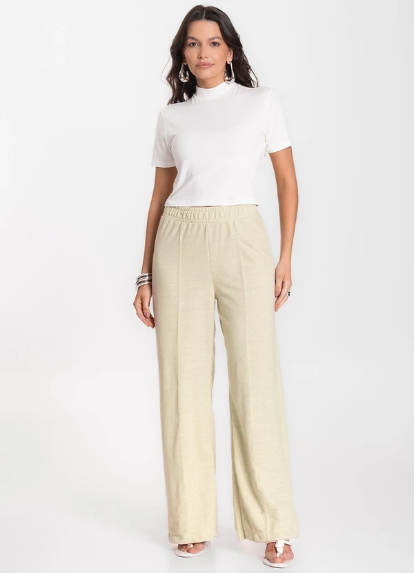 Infinita Cor - Calça Feminina Pantalona Verde 3