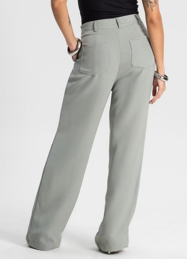 Rovitex - Calça Feminina Reta em Alfaiataria Cinza 2