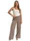 Dianna - Calça Feminina Shape Pantalona em Linho Bege - variação: Marrom