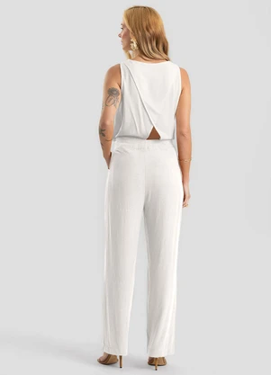 Dianna - Calça Feminina Tecido Linho Strong Branco - DIANNA