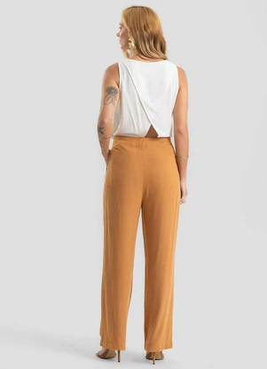 Dianna - Calça Feminina Tecido Linho Strong Marrom - DIANNA