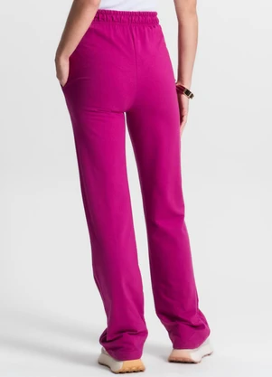Select - Calça Feminina Wide Leg Moletinho com Bolso Rosa - SELECT