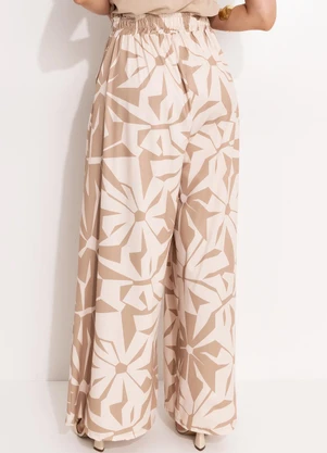 Quintess - Calça Floral Abstrato em Malha Crepe - QUINTESS