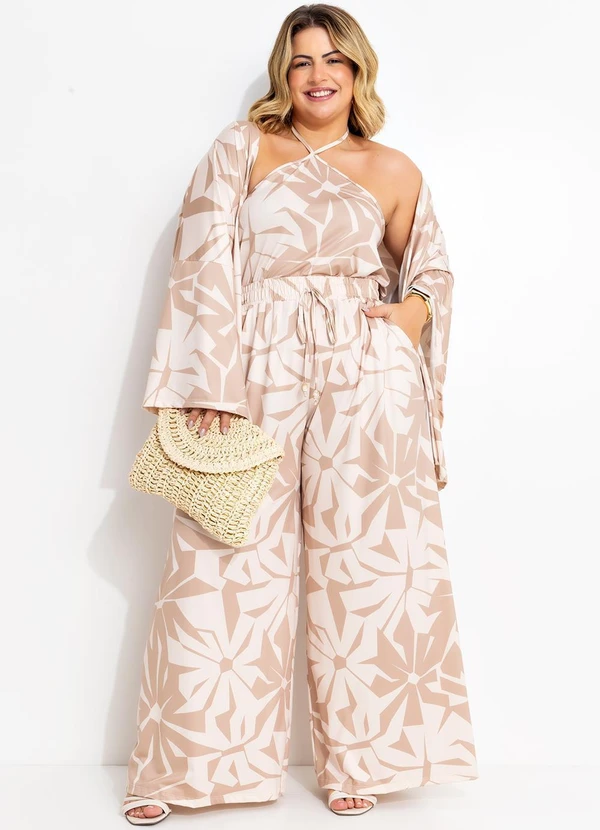 Quintess - Calça Floral Abstrato em Malha Crepe 10