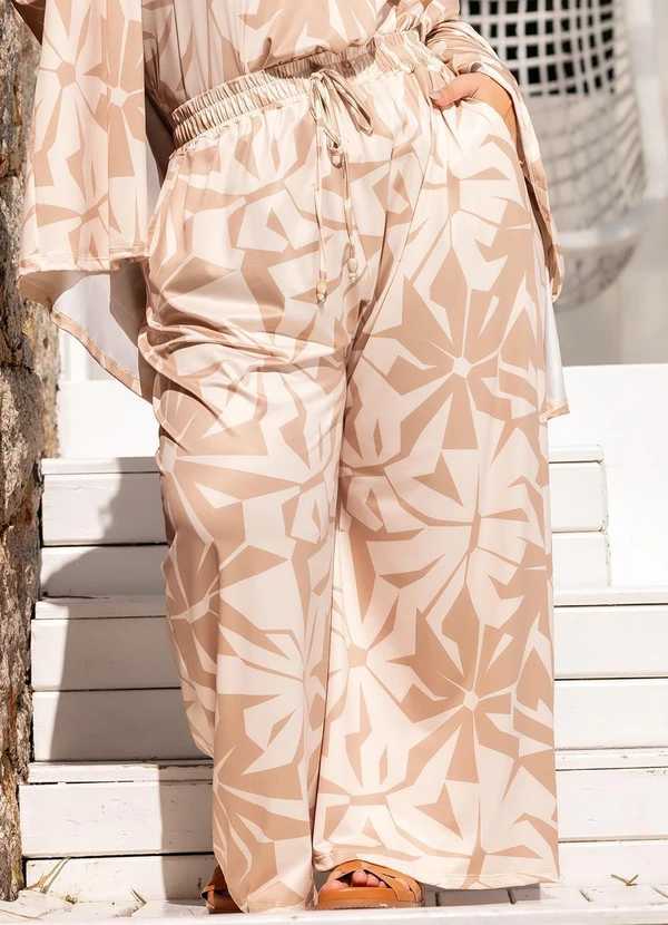 Quintess - Calça Floral Abstrato em Malha Crepe 7