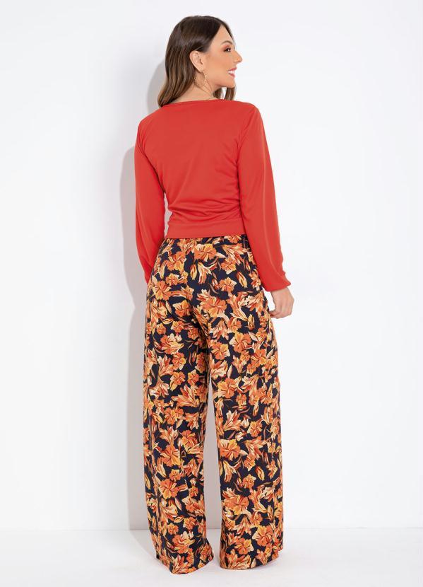 Outlet - Calça Floral Amarela com Bolsos 3