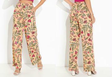 Cala Floral Bege com Bolsos Funcionais