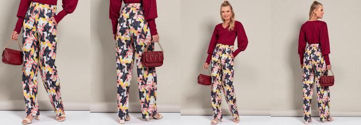 Cal�a Floral Grande em Jersey Acetinado
