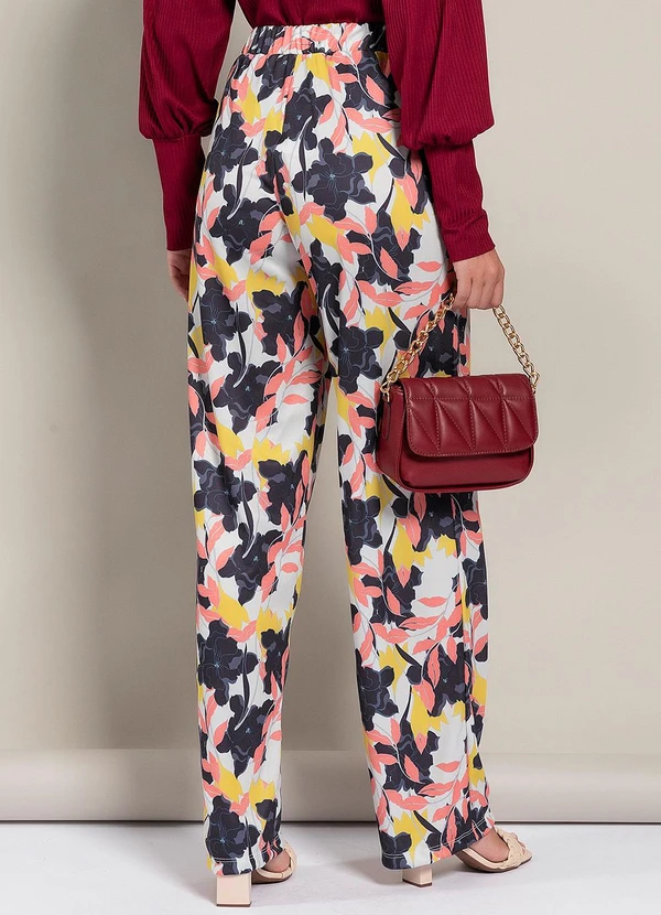 Moda Pop - Calça Floral Grande em Jersey Acetinado 2