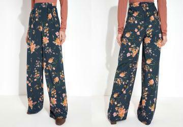 Cala Floral Marinho Cintura Alta