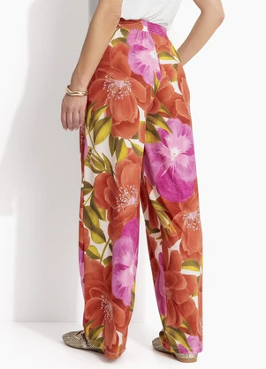 Quintess - Calça Floral Maxi em Malha Fria - QUINTESS