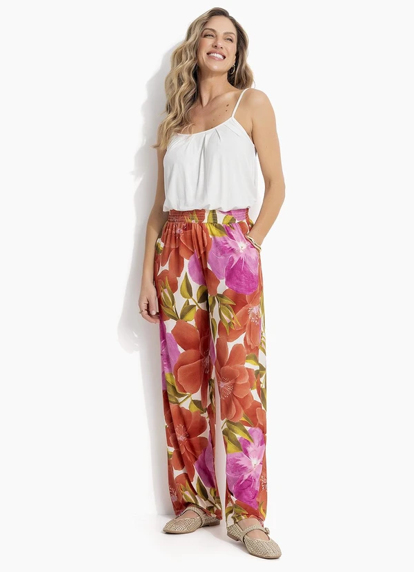 Quintess - Calça Floral Maxi em Malha Fria 7