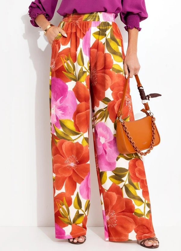 Quintess - Calça Floral Maxi em Malha Fria 5