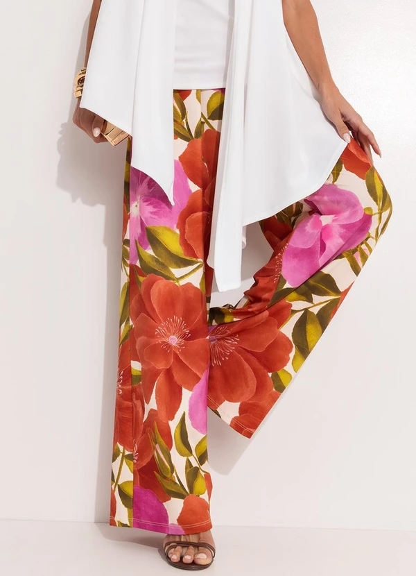 Quintess - Calça Floral Maxi em Malha Fria 2