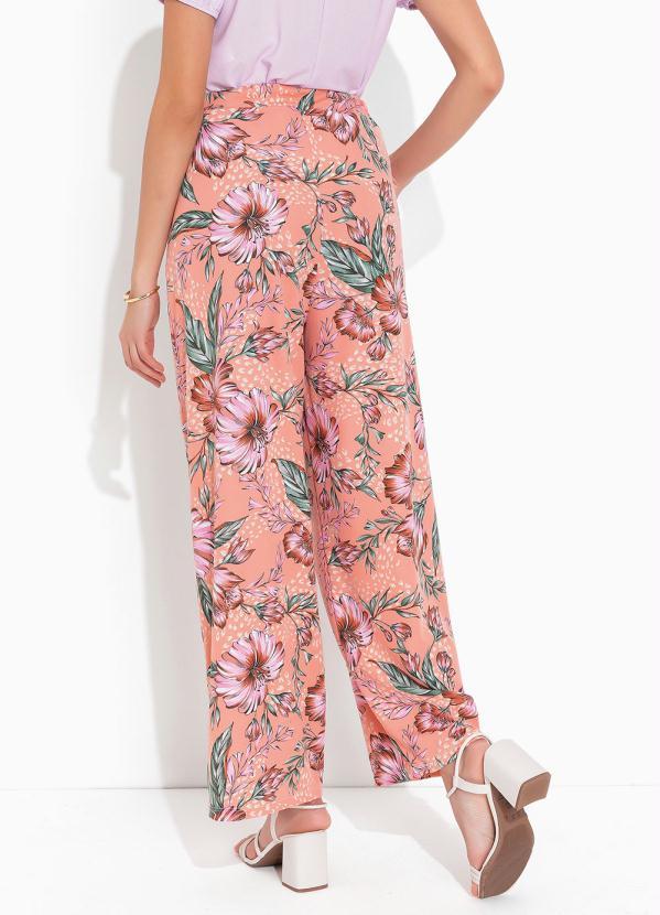 Outlet - Calça Floral Pantalona com Bolsos 2
