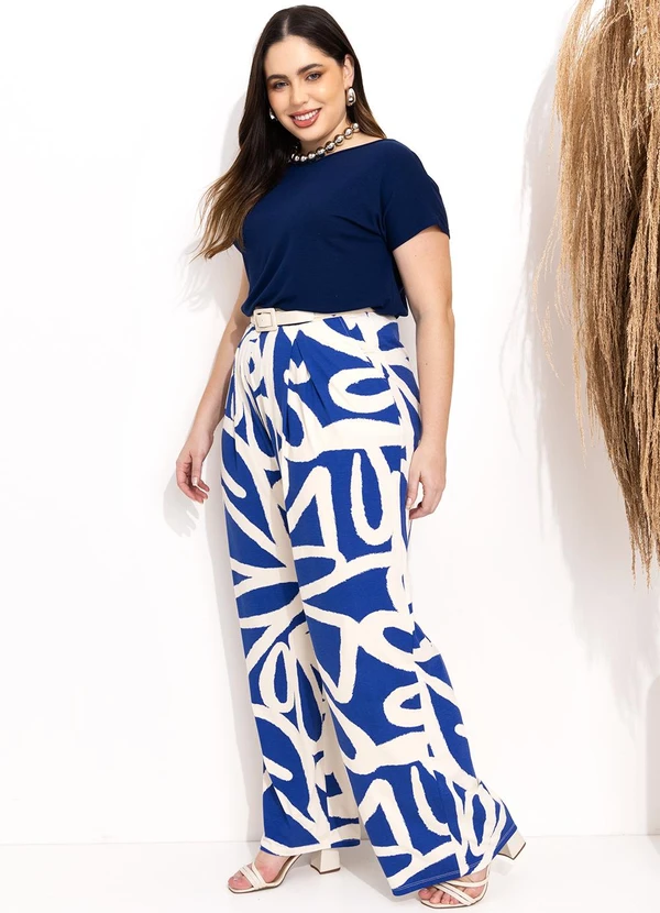 Quintess - Calça Floral Pincelado em Malha de Viscose 12