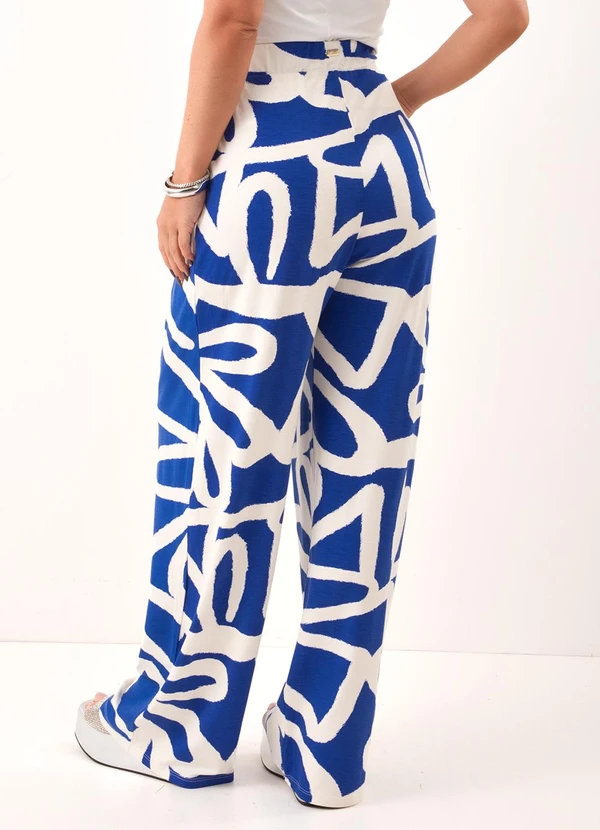 Quintess - Calça Floral Pincelado em Malha de Viscose 8