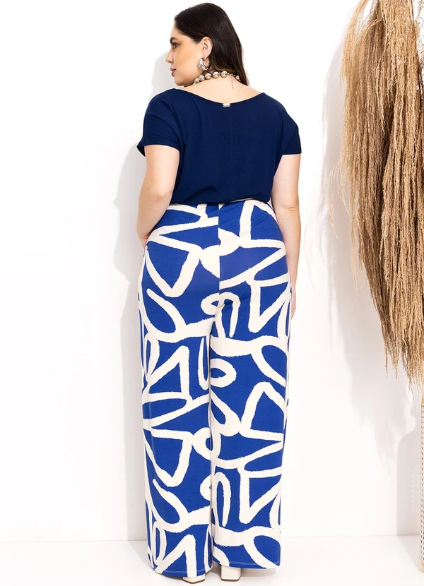 Quintess - Calça Floral Pincelado em Malha de Viscose 5