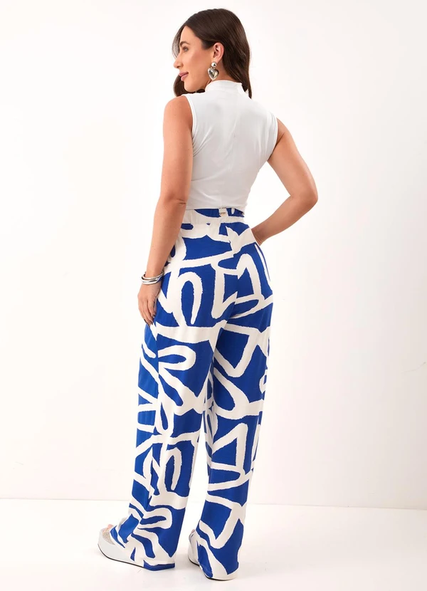 Quintess - Calça Floral Pincelado em Malha de Viscose 3
