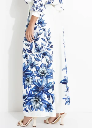 Farm - Calça Floral Tati Off White - FARM