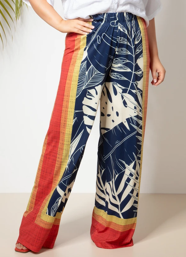 Quintess - Calça Folhagem Barrada em Malha Fria 4