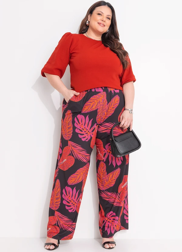 Quintess - Calça Folhagem Bordada em Malha Fria 2