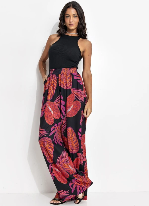 Quintess - Calça Folhagem Bordada em Malha Fria 9